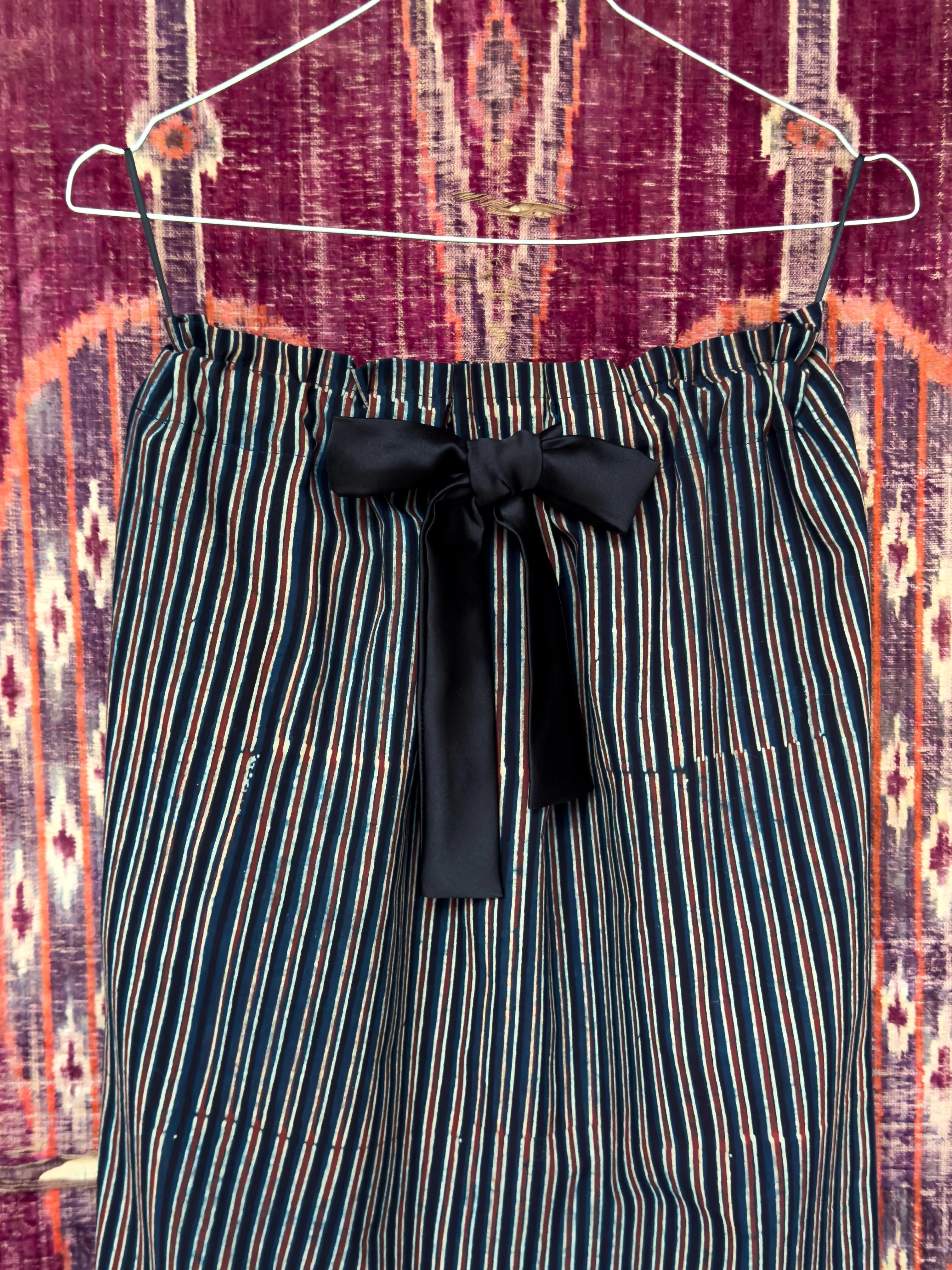 Lena Skirt, irregular block printed stripe