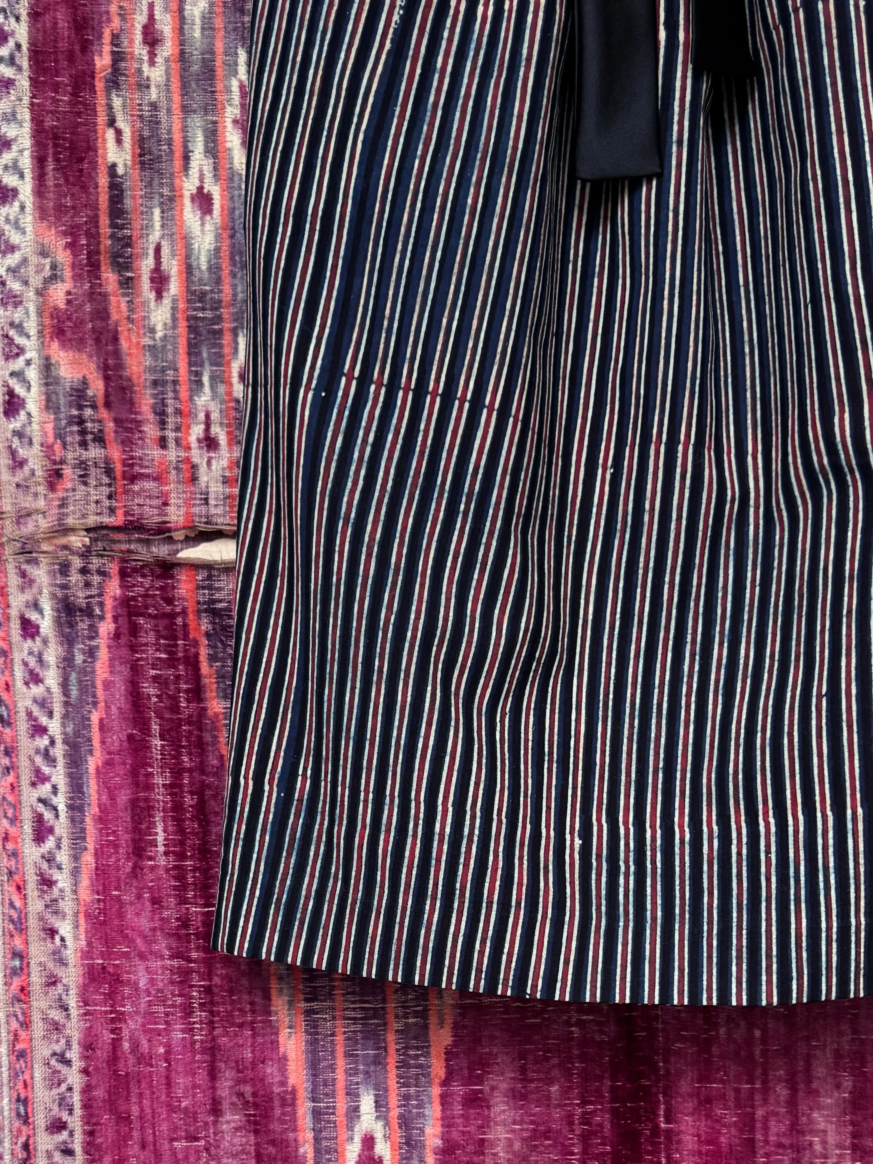Lena Skirt, irregular block printed stripe