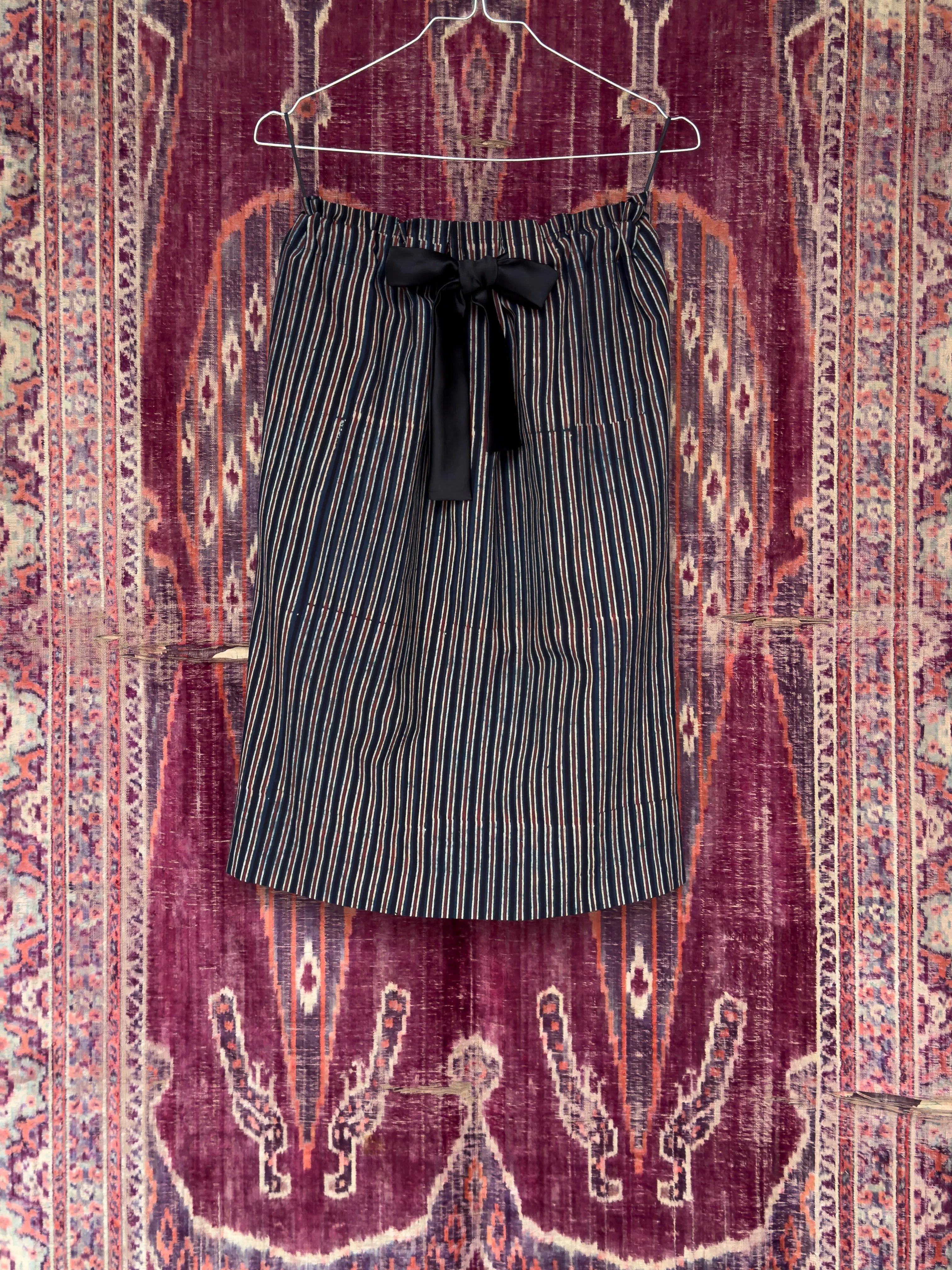 Lena Skirt, irregular block printed stripe