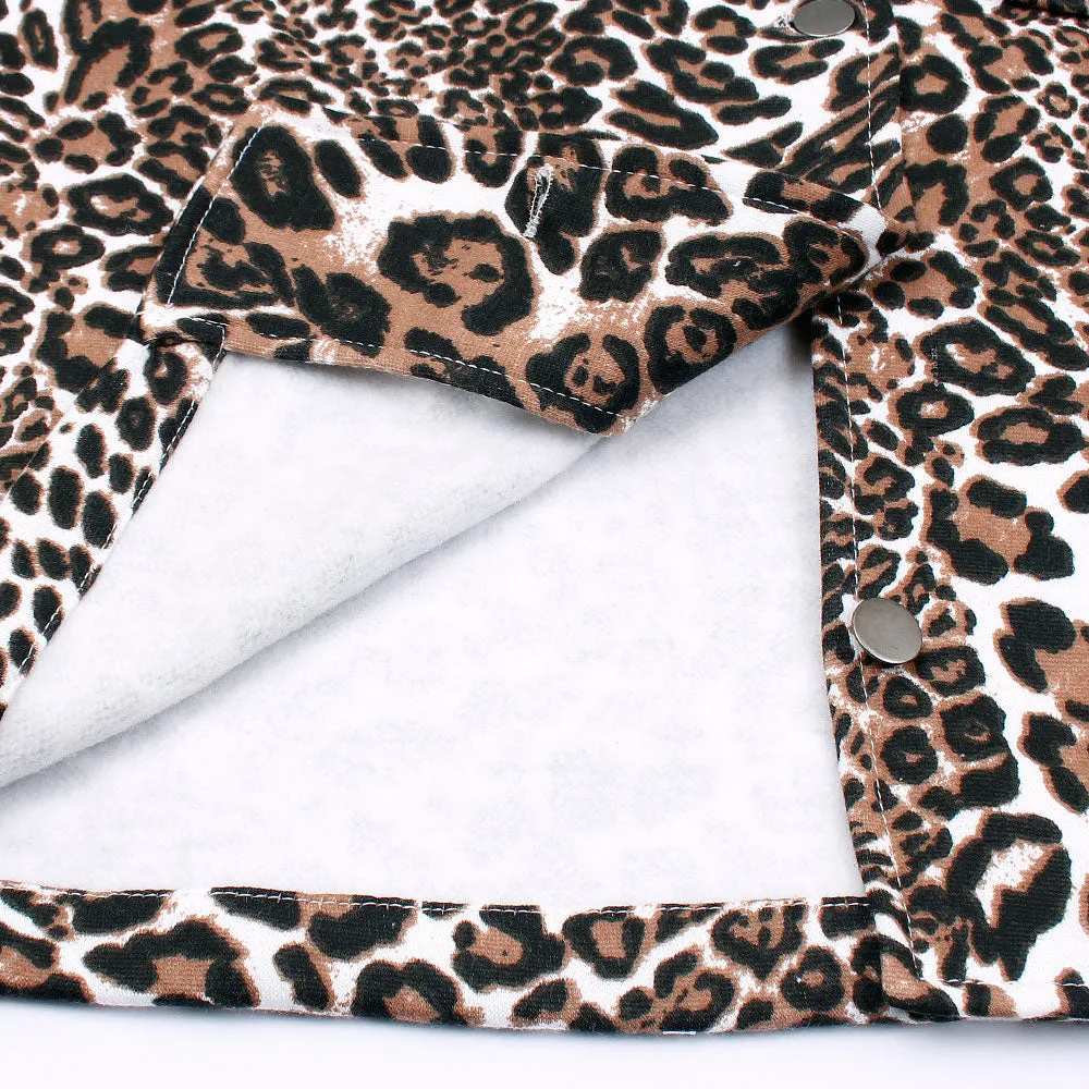 Leopard Print Croped shacket For Women-Ladies-2031-Brown