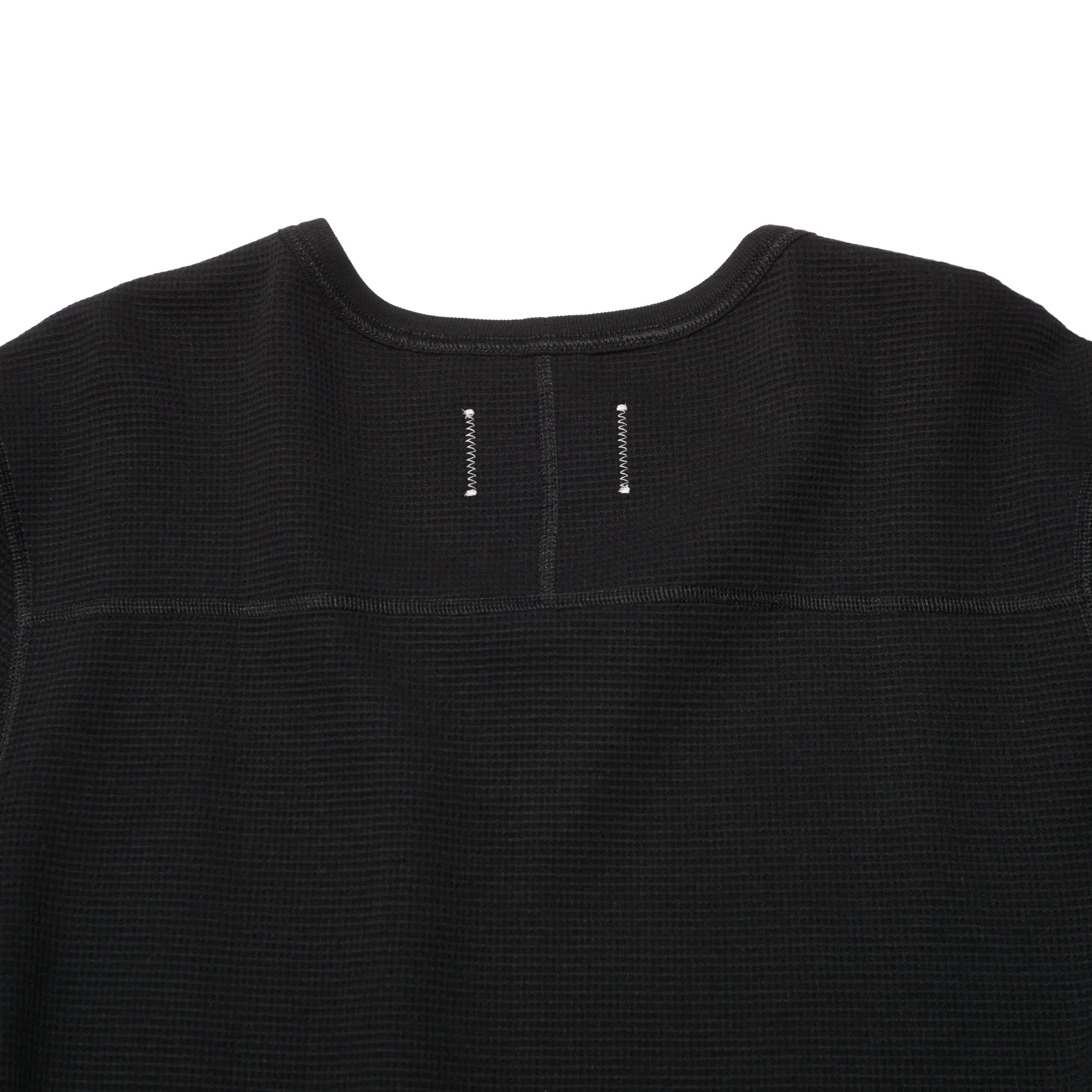 LIGHTWEIGHT WAFFLE LONG SLEEVE "BLACK"
