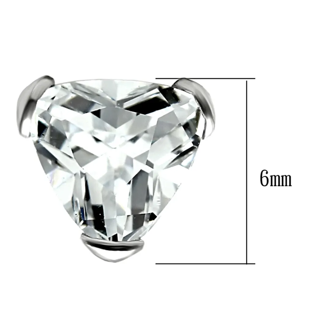 LOS048 - 925 Sterling Silver Earrings Rhodium Women AAA Grade CZ Clear