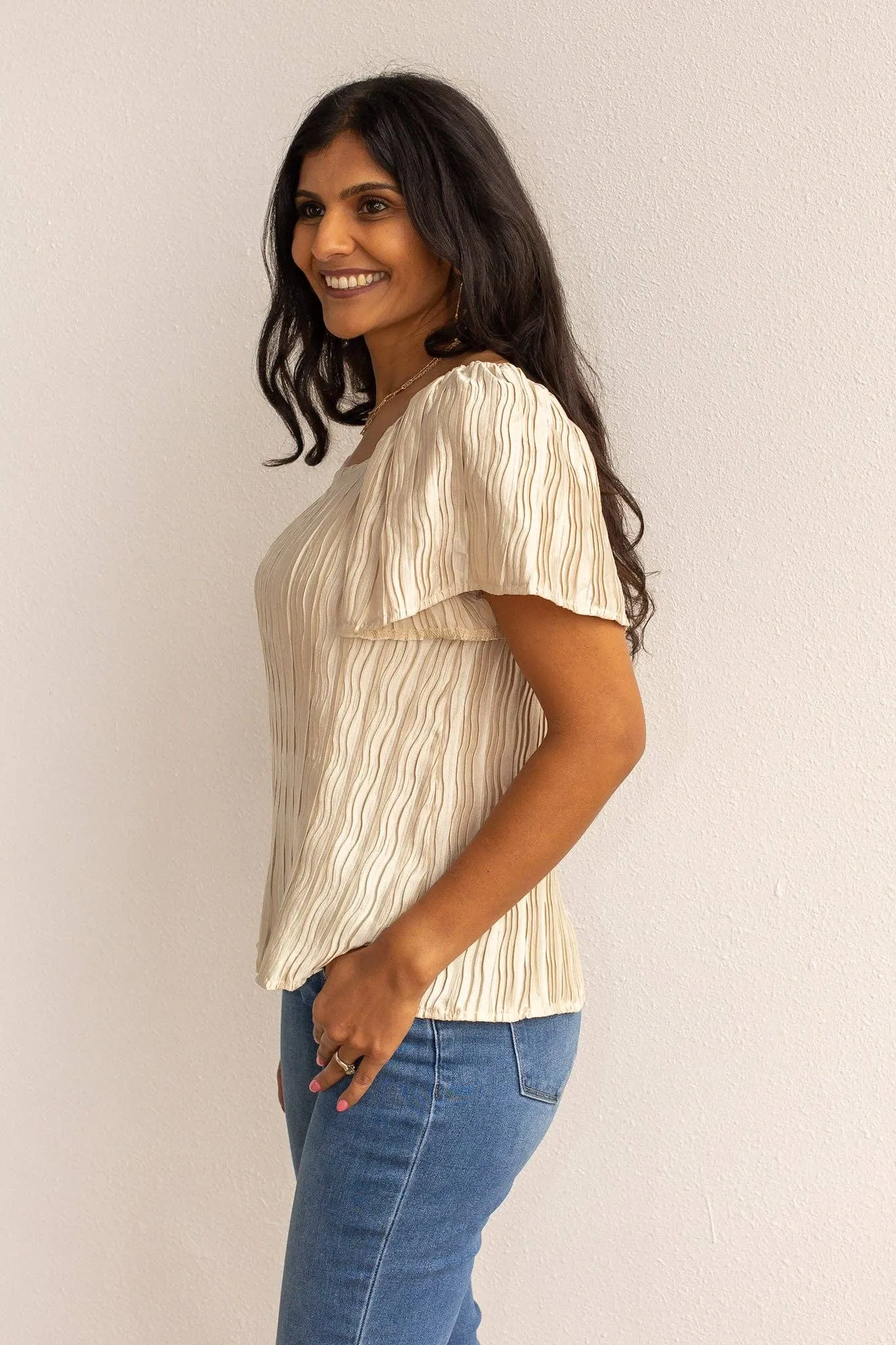 Lustrous Elegance Ivory Silk Blouse: Ivory / X-Large