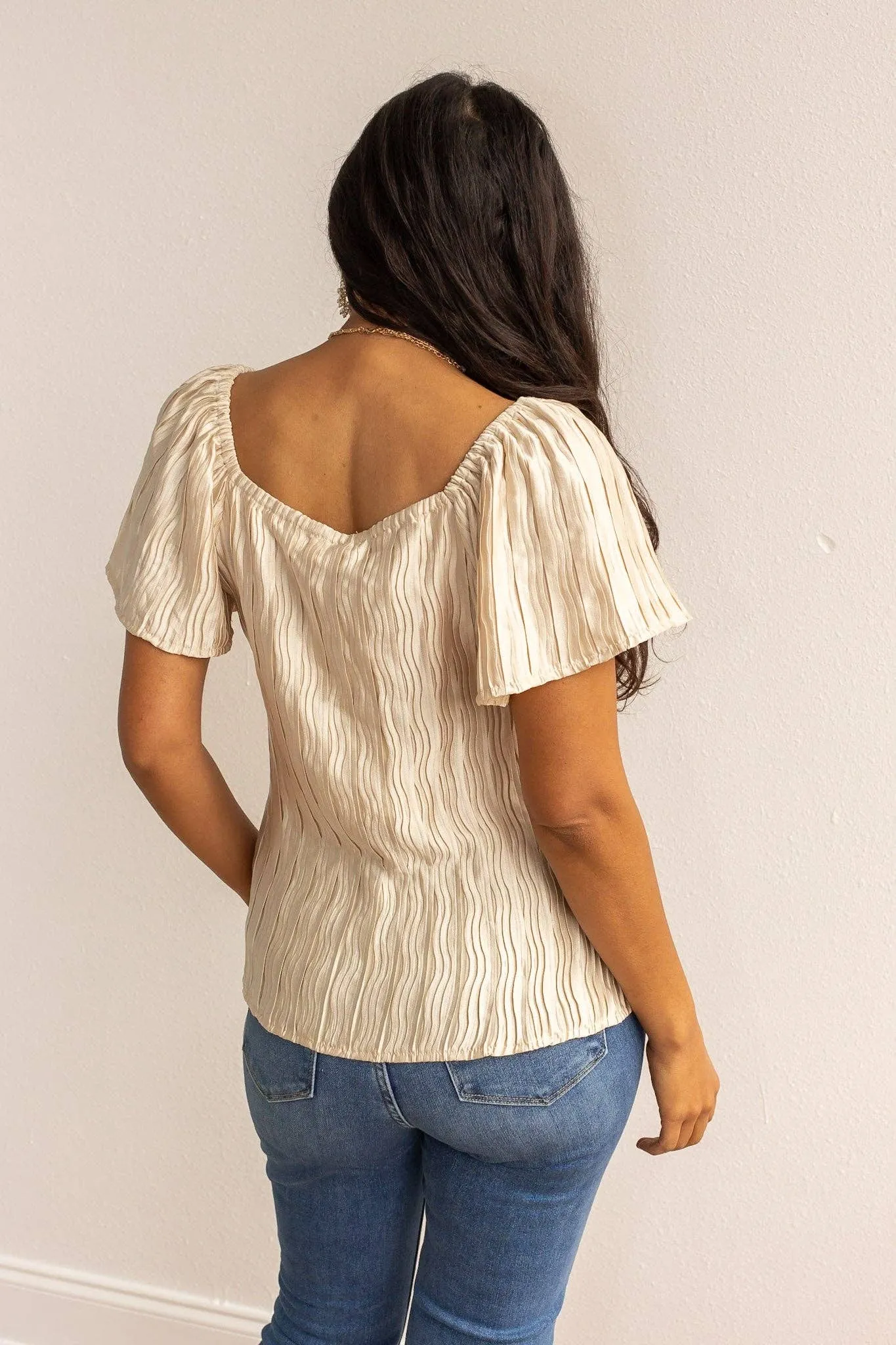 Lustrous Elegance Ivory Silk Blouse: Ivory / X-Large