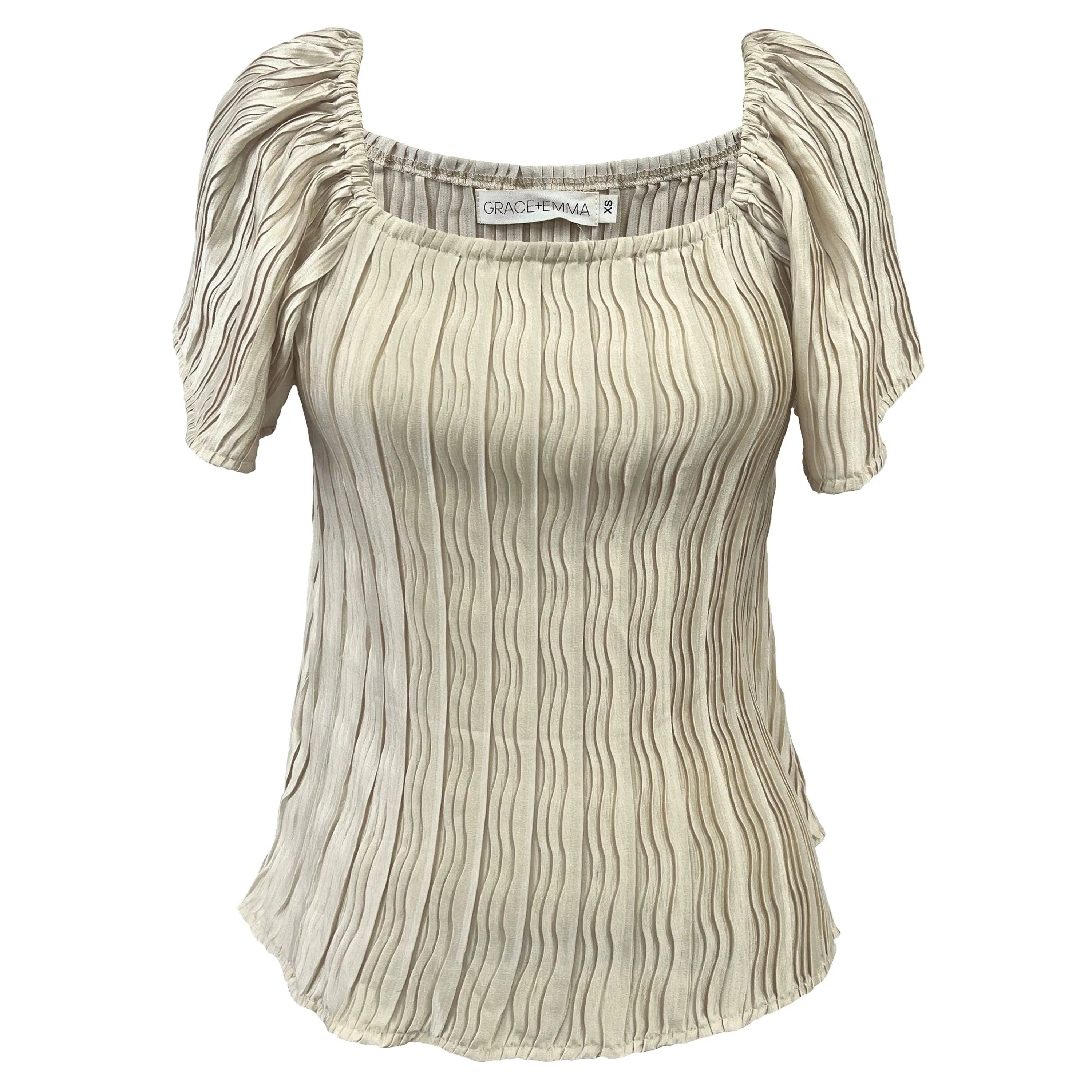 Lustrous Elegance Ivory Silk Blouse: Ivory / X-Large