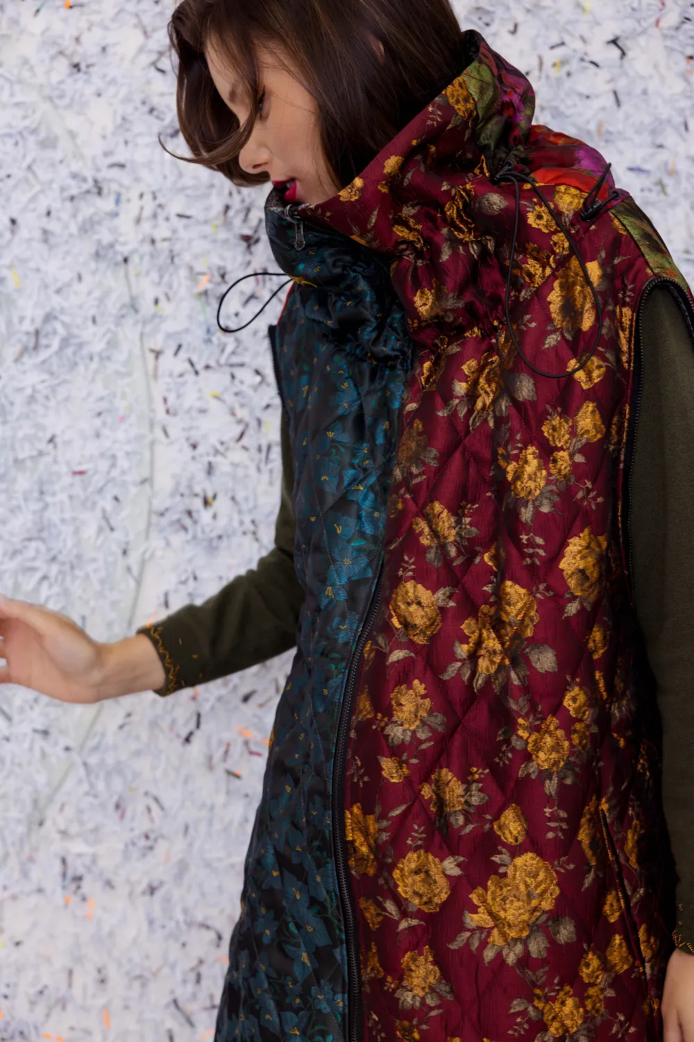 M.A.Dainty Puff Coat Multi Brocade