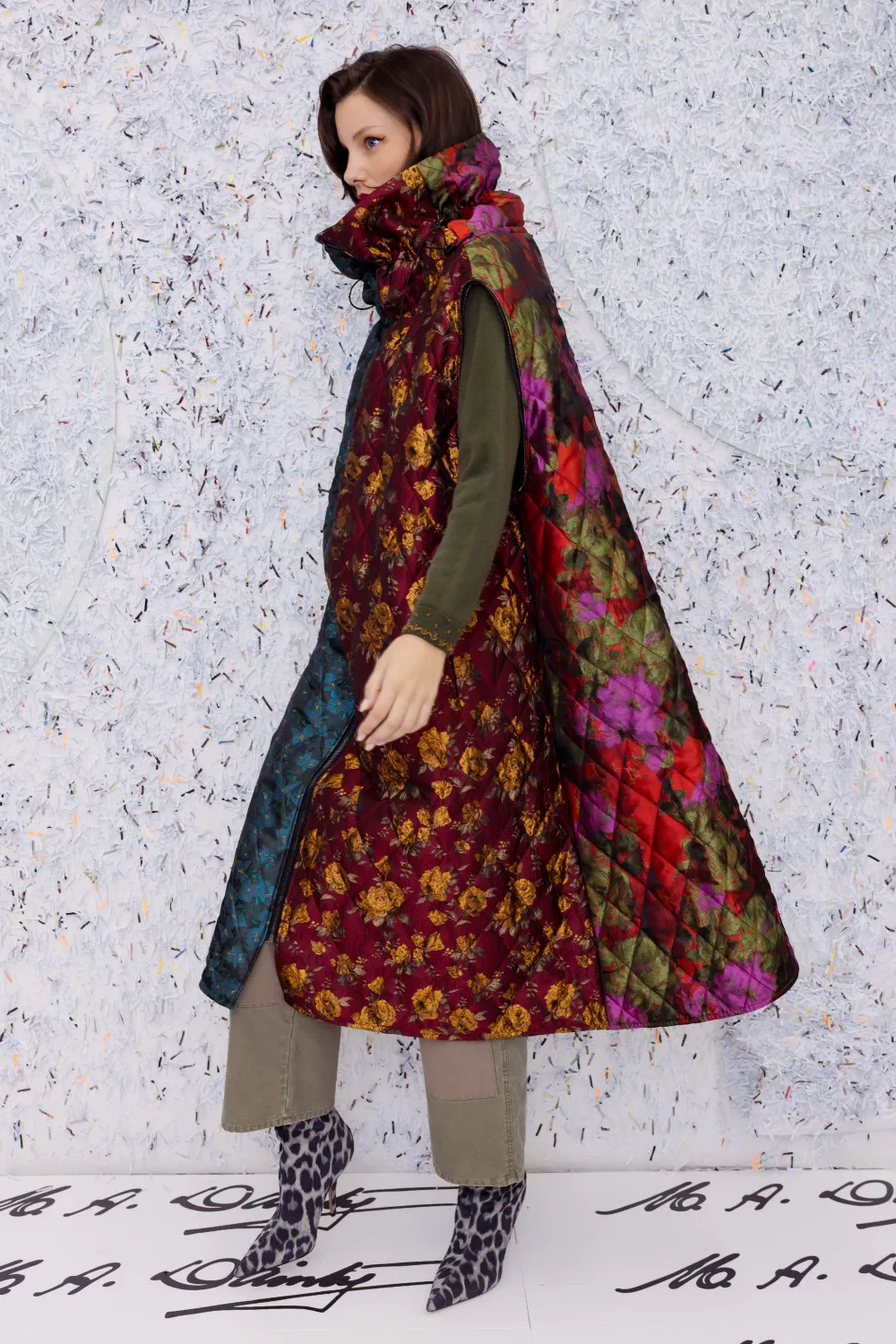 M.A.Dainty Puff Coat Multi Brocade
