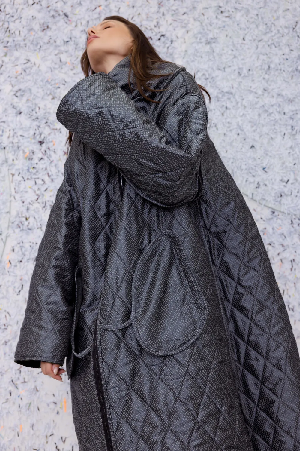 M.A.Dainty Puff Coat Multi Brocade