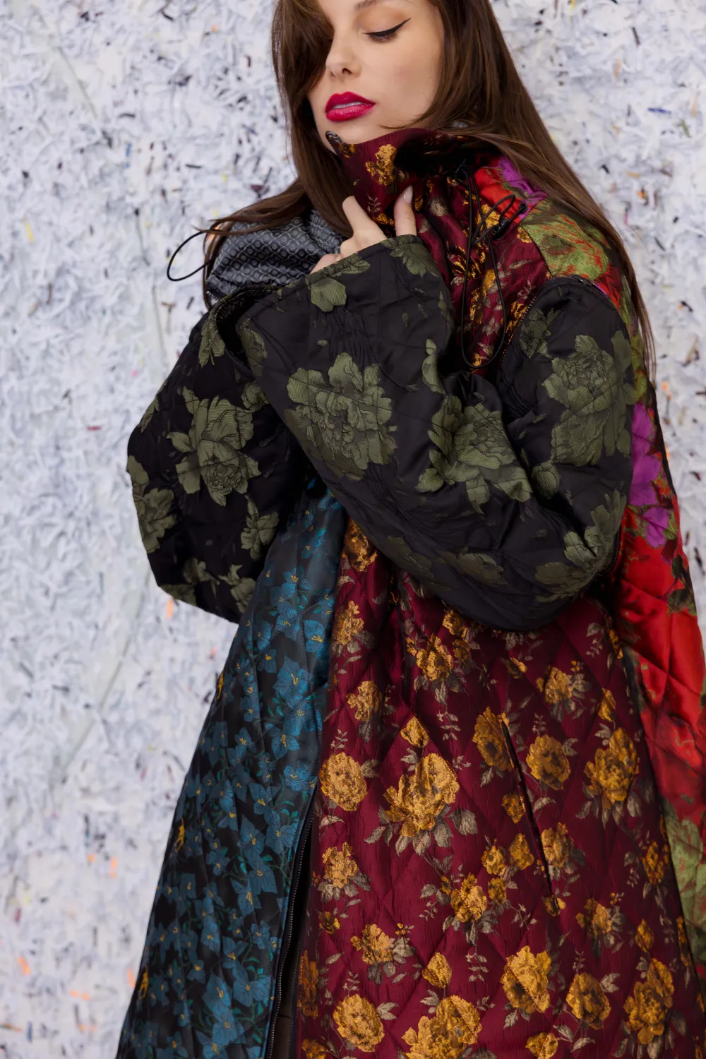 M.A.Dainty Puff Coat Multi Brocade