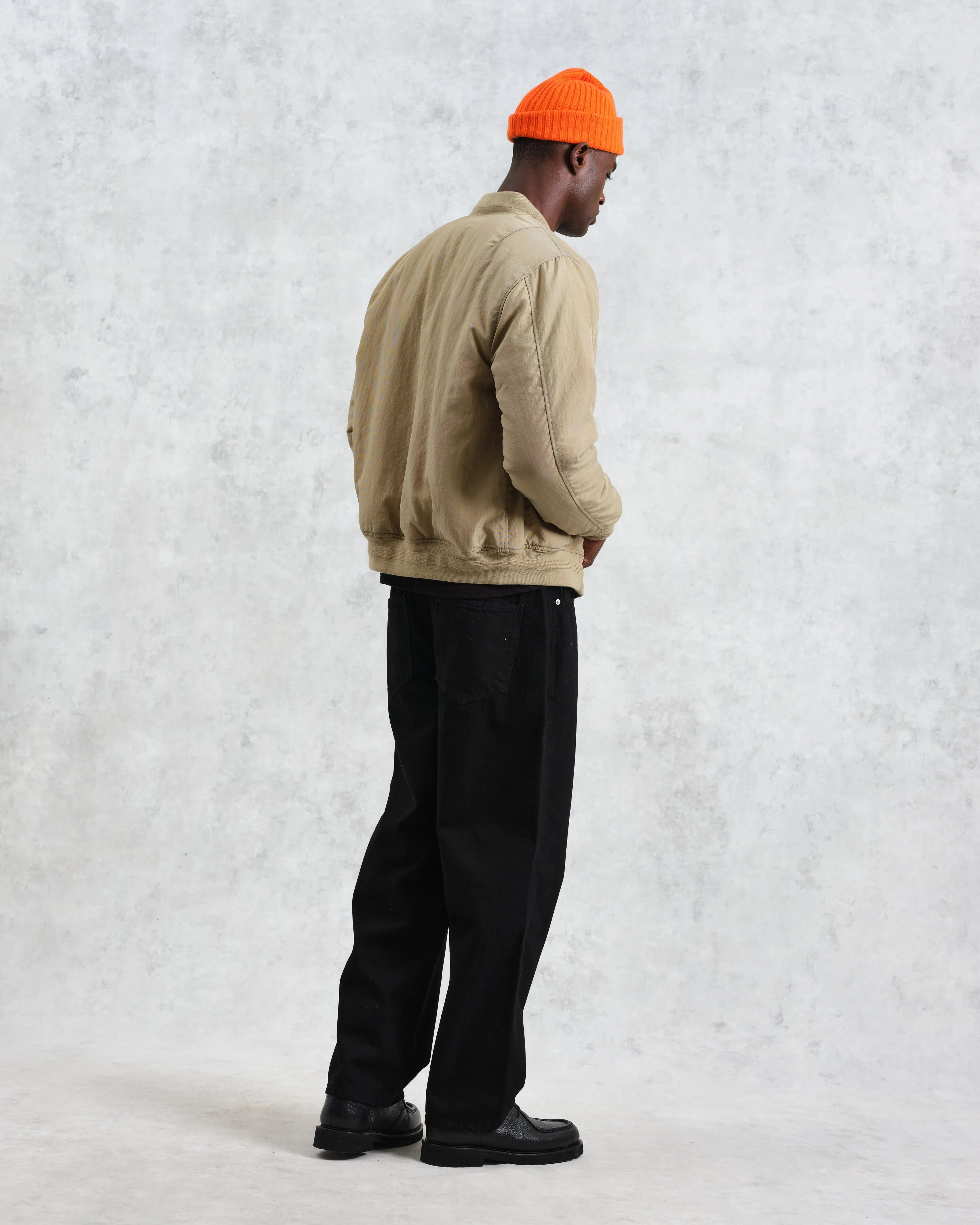 Malvern - Washed Khaki Nylon Bomber Jacket