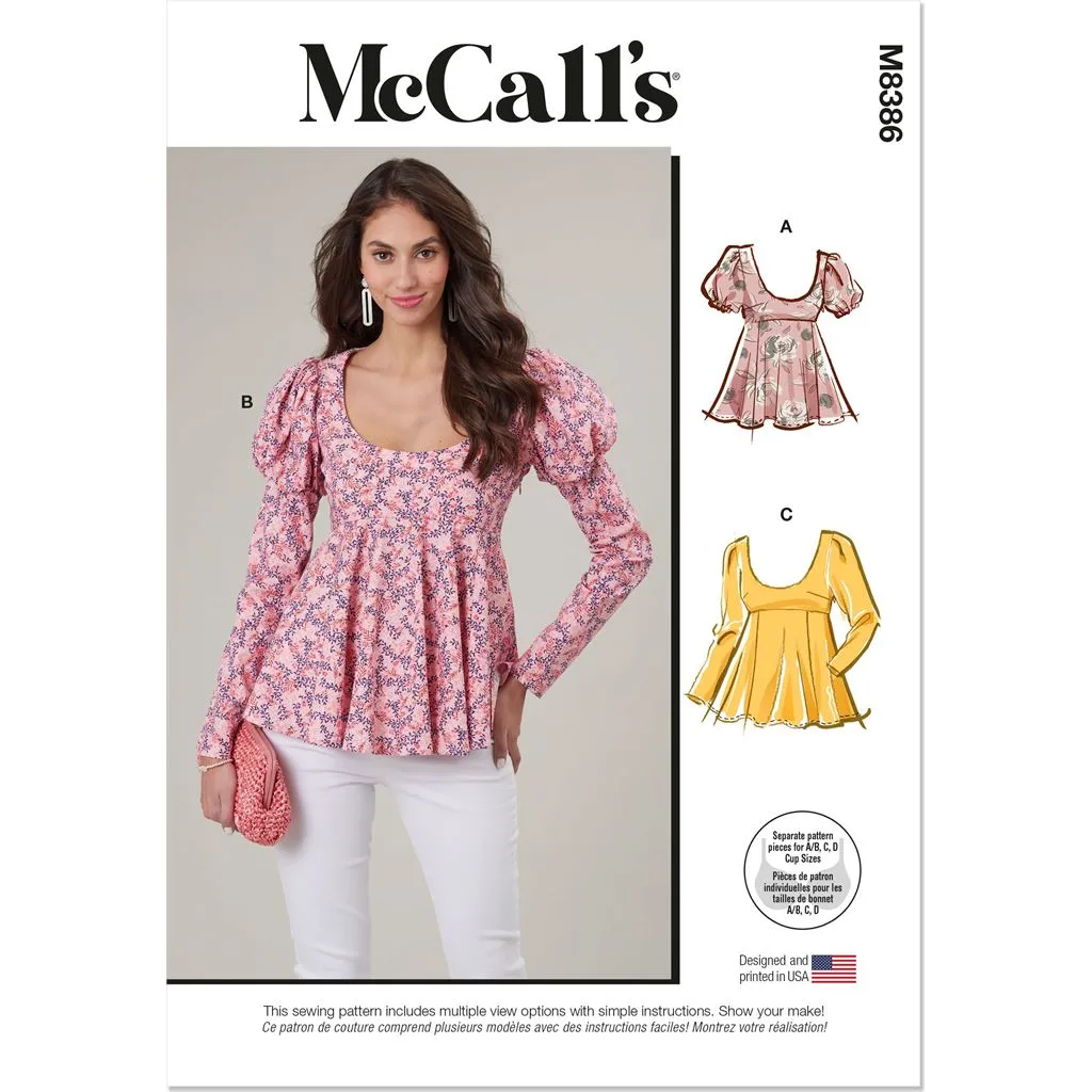McCall's Pattern M8386 Misses' Tops
