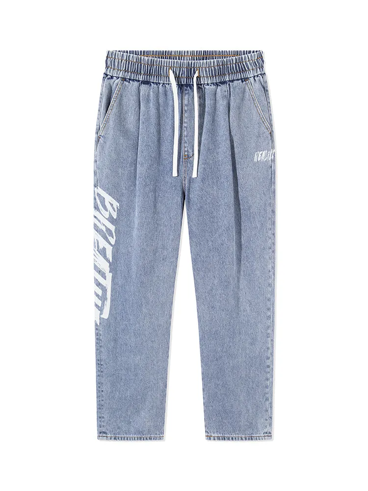 Men's Eco-Friendly Lyocell Denim Monogram Loose Straight Pants