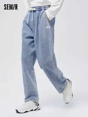 Men's Eco-Friendly Lyocell Denim Monogram Loose Straight Pants