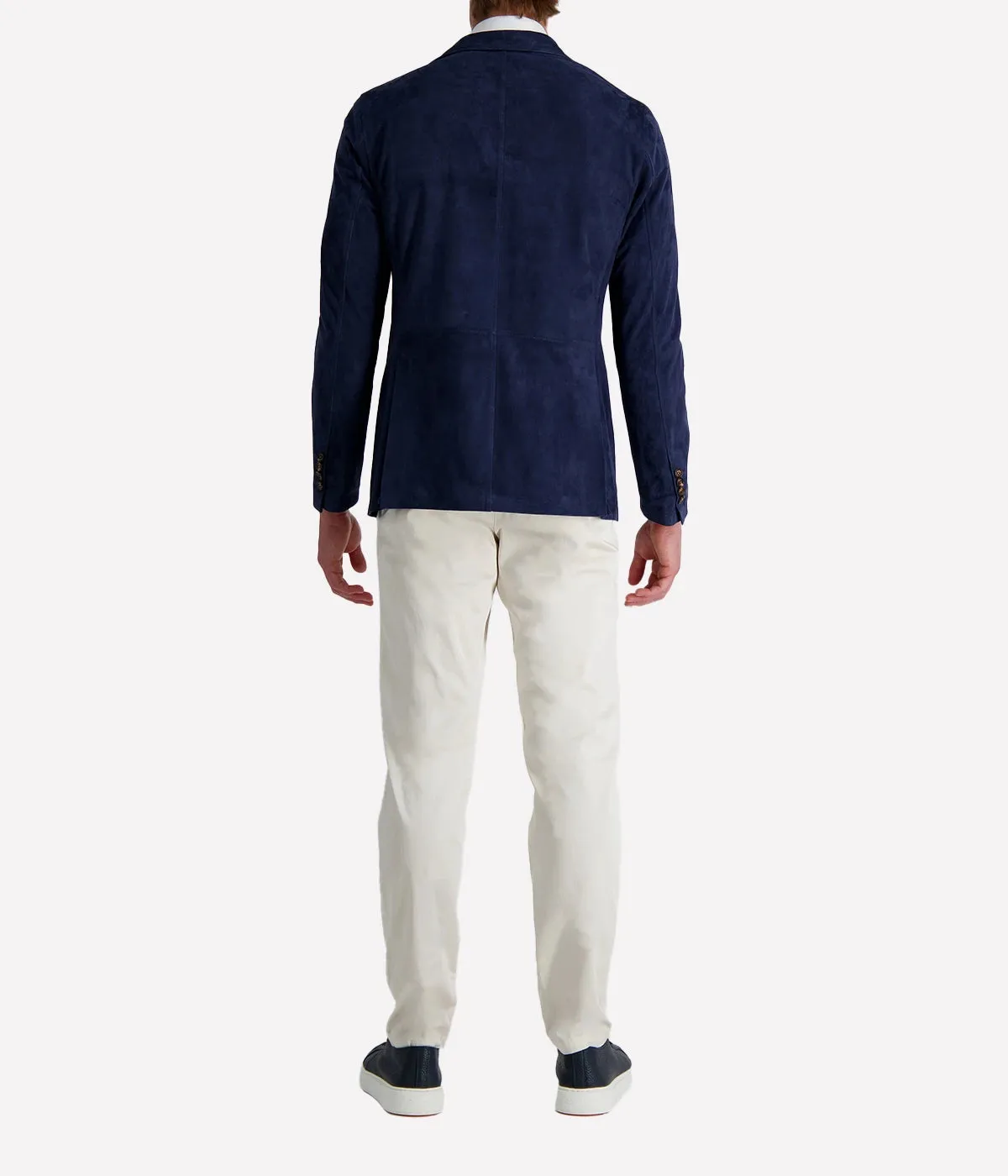 Mens Leather Blazer in Blu