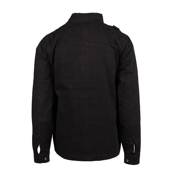 Mens MA.STRUM Jet Black Zip Front Overshirt