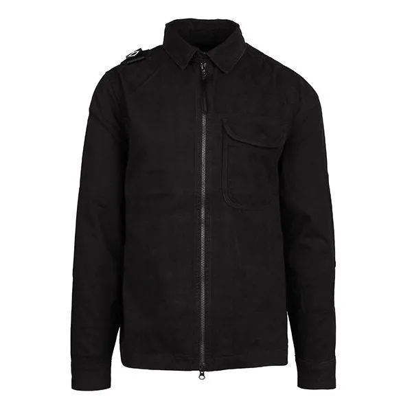 Mens MA.STRUM Jet Black Zip Front Overshirt