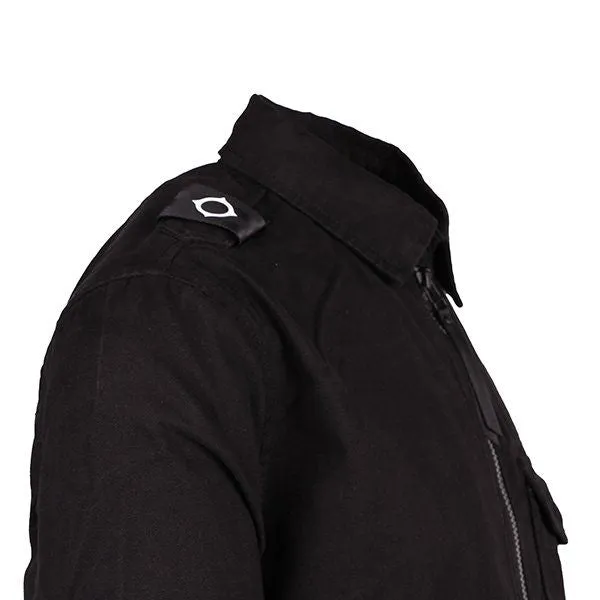 Mens MA.STRUM Jet Black Zip Front Overshirt