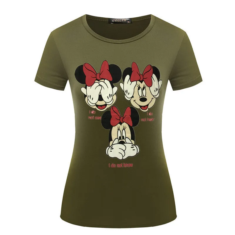 Micky Print Short Sleeves Slim T-shirt