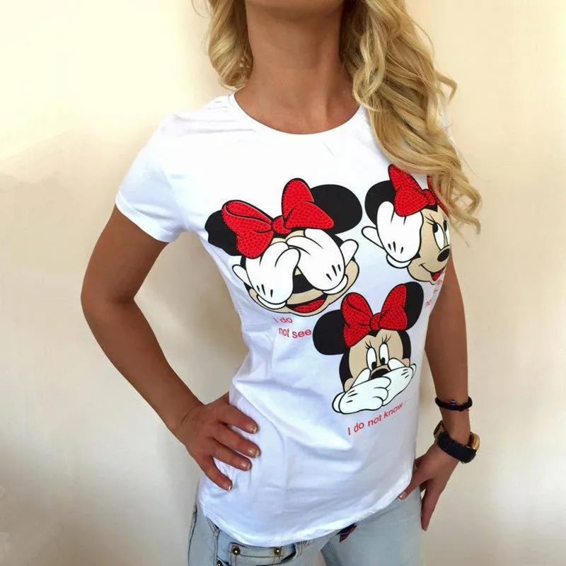 Micky Print Short Sleeves Slim T-shirt