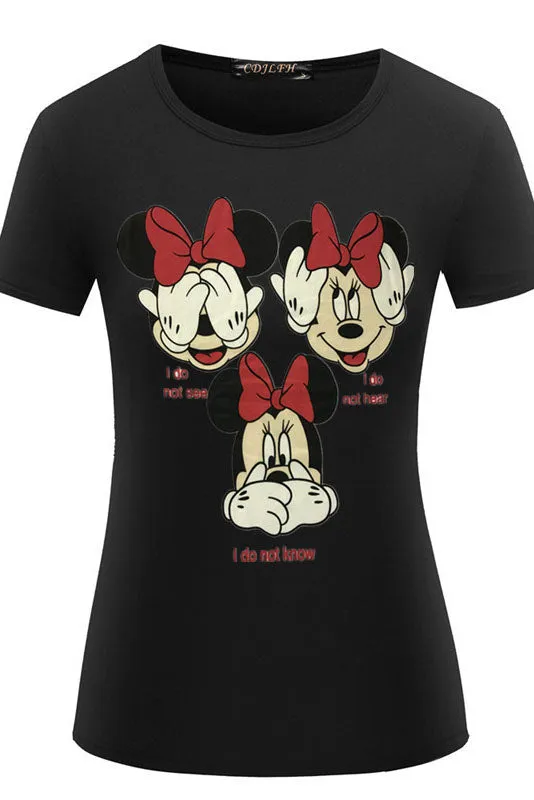 Micky Print Short Sleeves Slim T-shirt