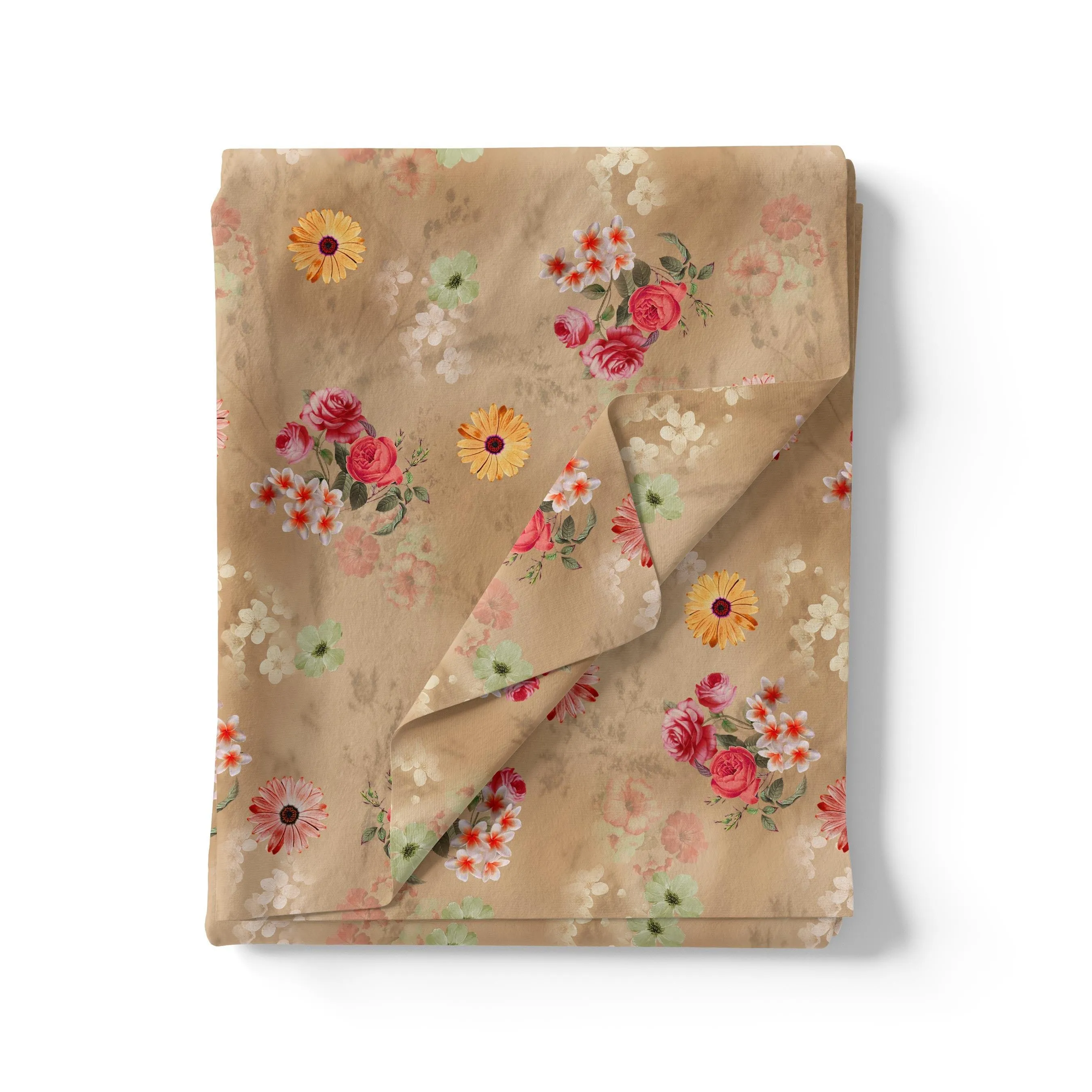 Multitype Of Flower Sunflower And Roses Digital Printed Fabric - Weightless