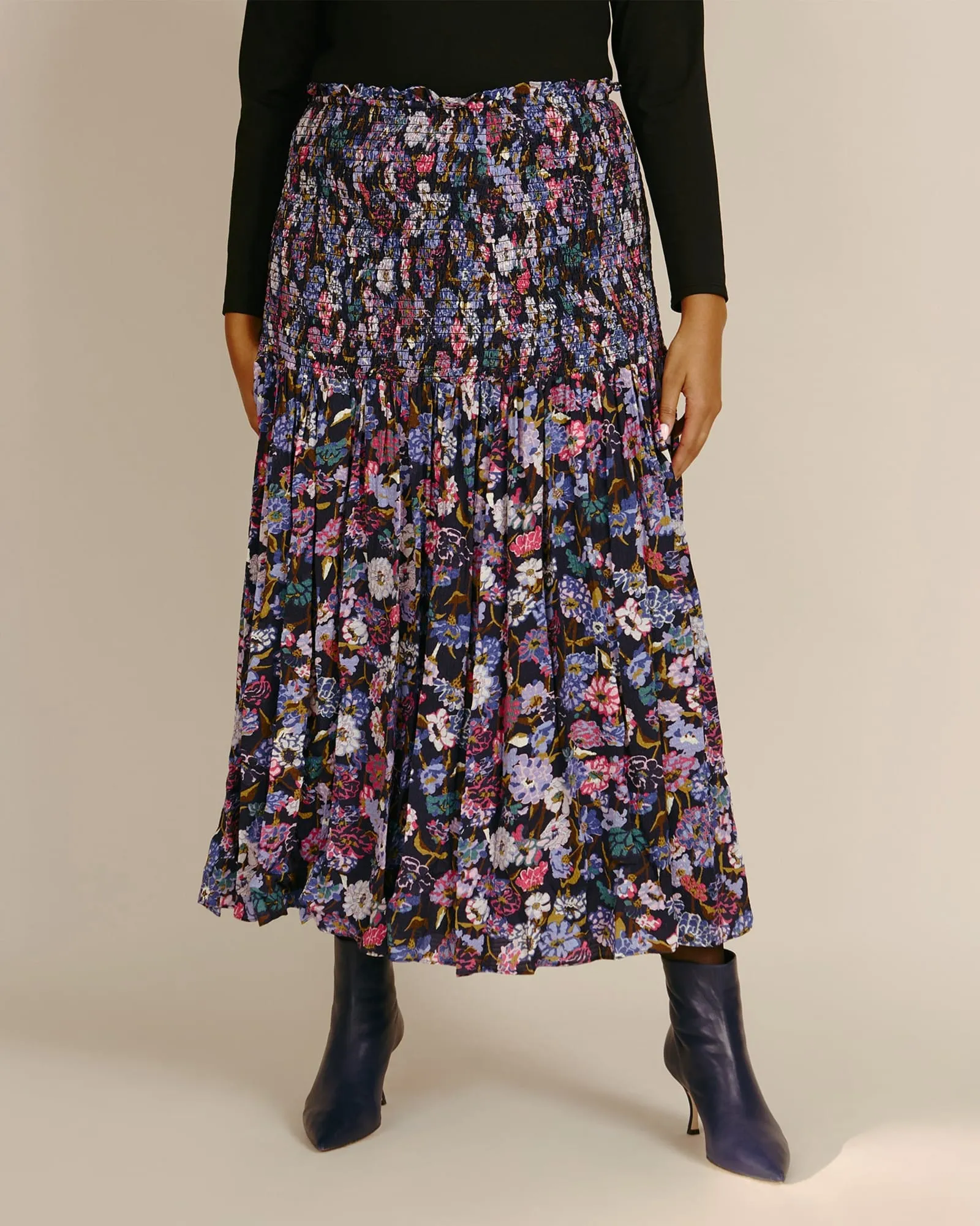 Nicolette Skirt | Mixed Meadow Navy