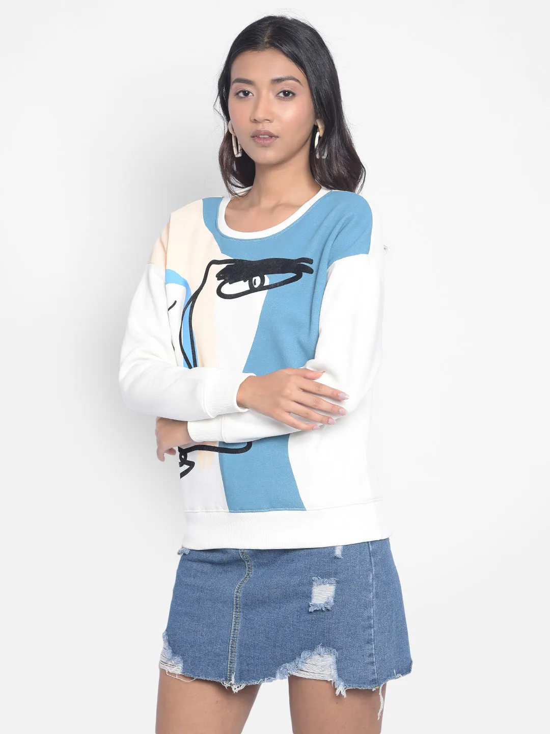 Off White Printed SweatShirts
