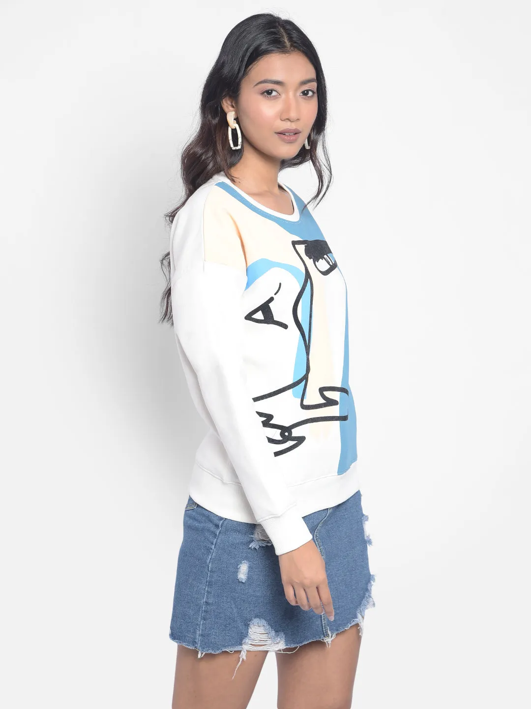 Off White Printed SweatShirts