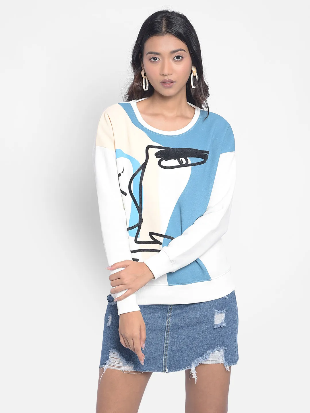 Off White Printed SweatShirts