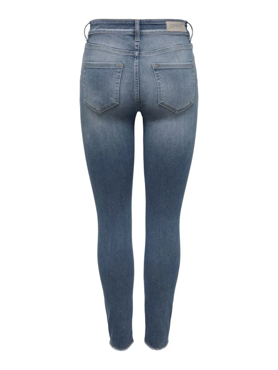 Onlblush Mid Sk Ank  Raw Dnm Rea231 - Blue Denim