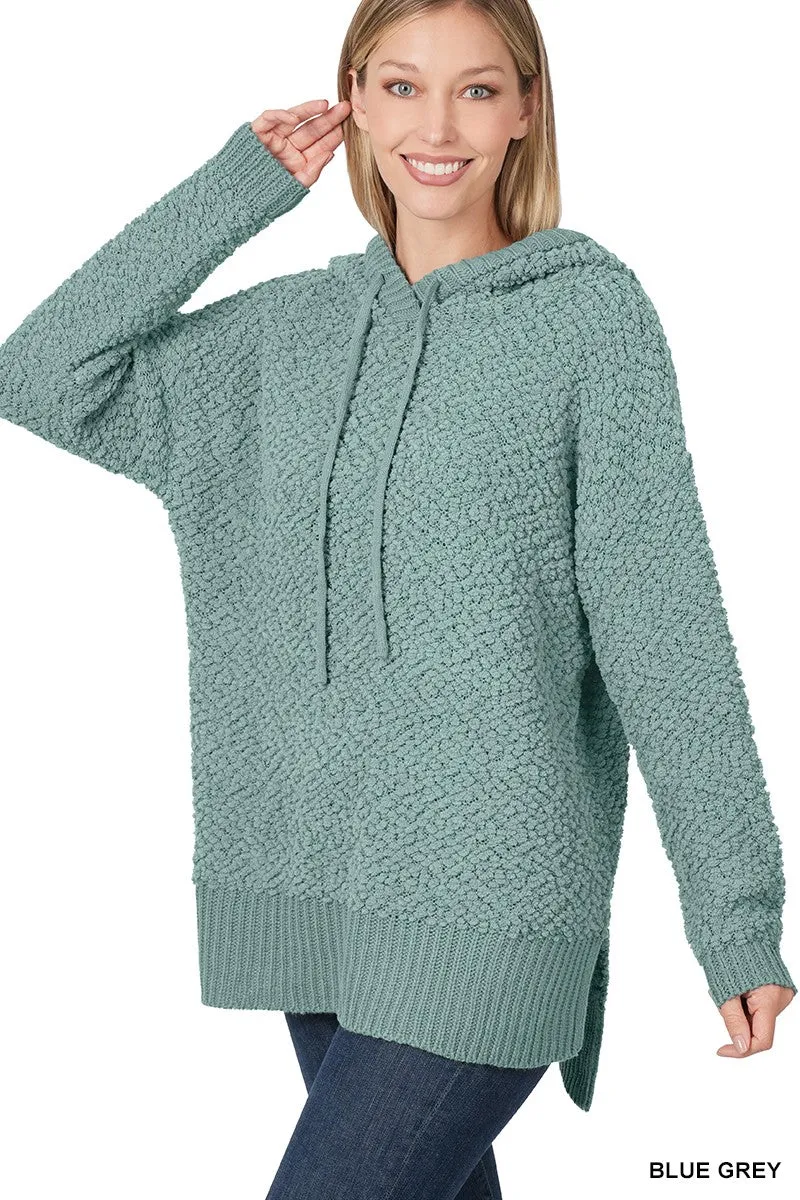 Oversized Blue Popcorn Hoodie in Plus Size
