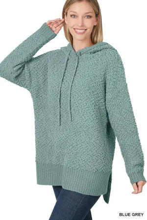Oversized Blue Popcorn Hoodie in Plus Size