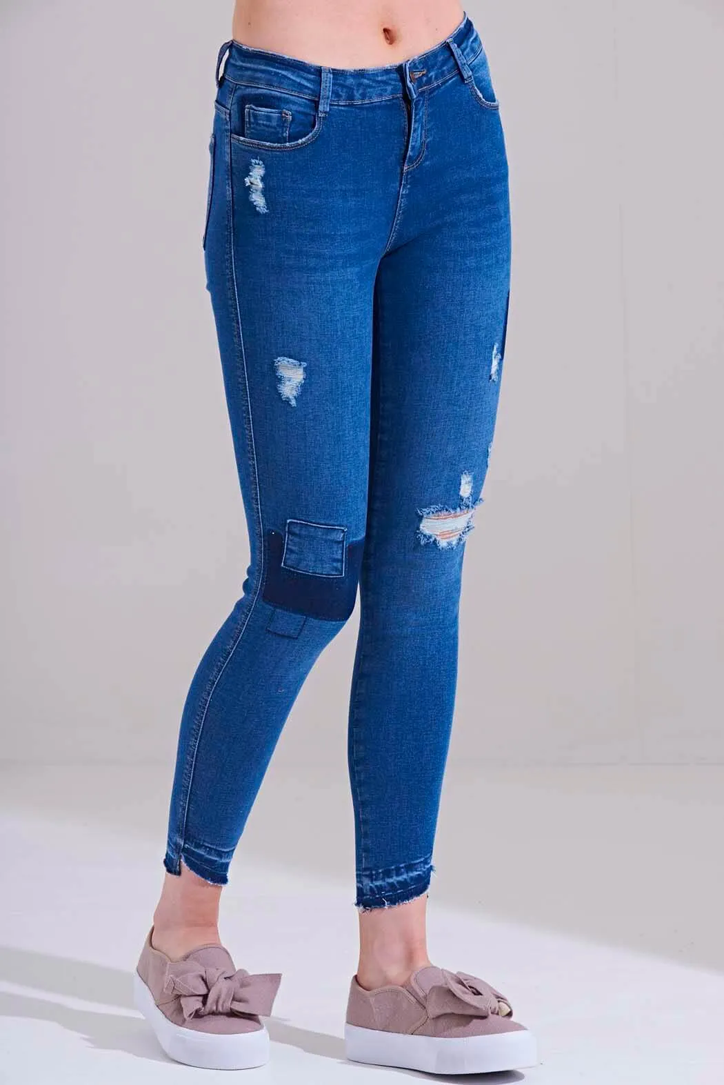 Petra Blue Patch Skinny Jean