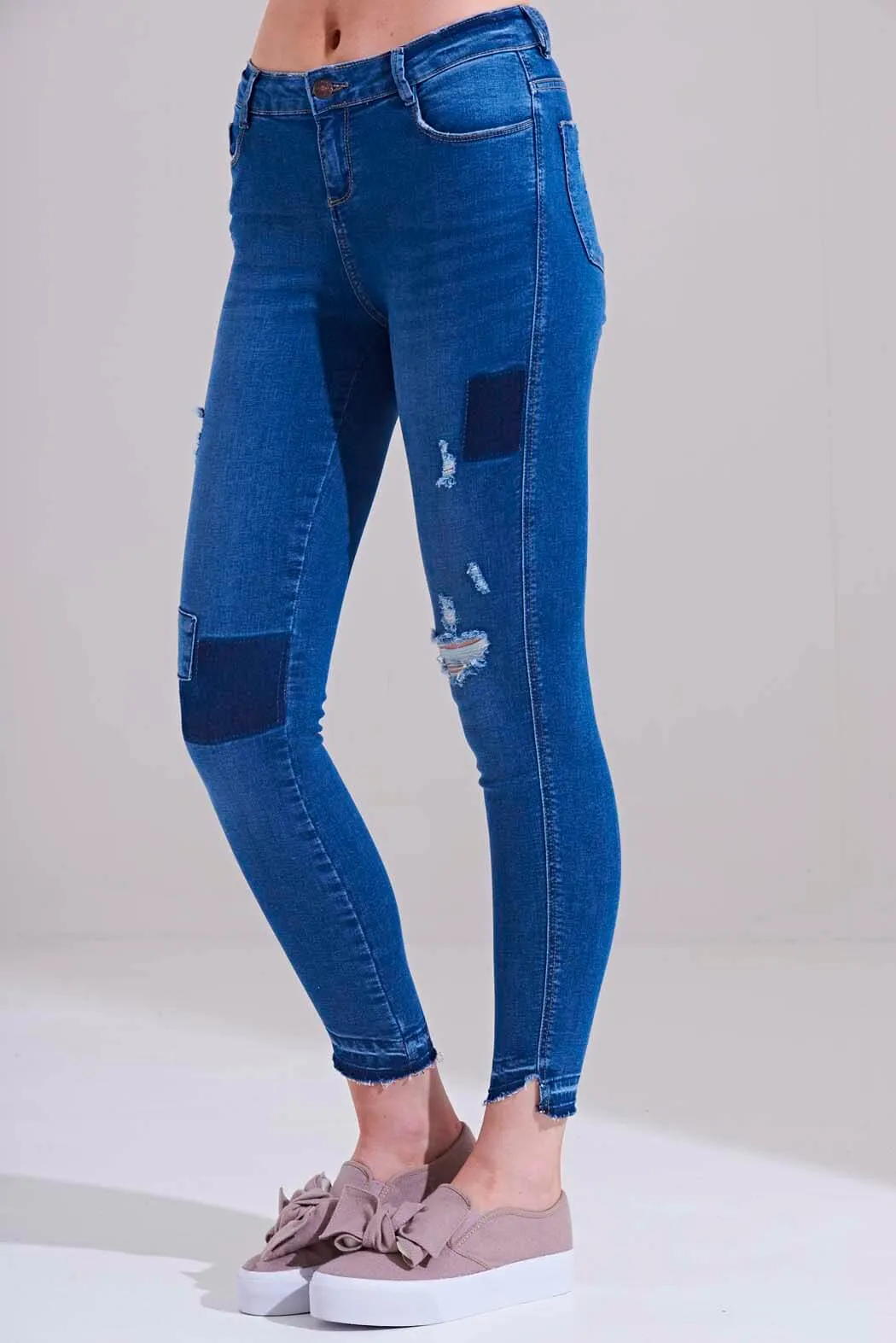 Petra Blue Patch Skinny Jean
