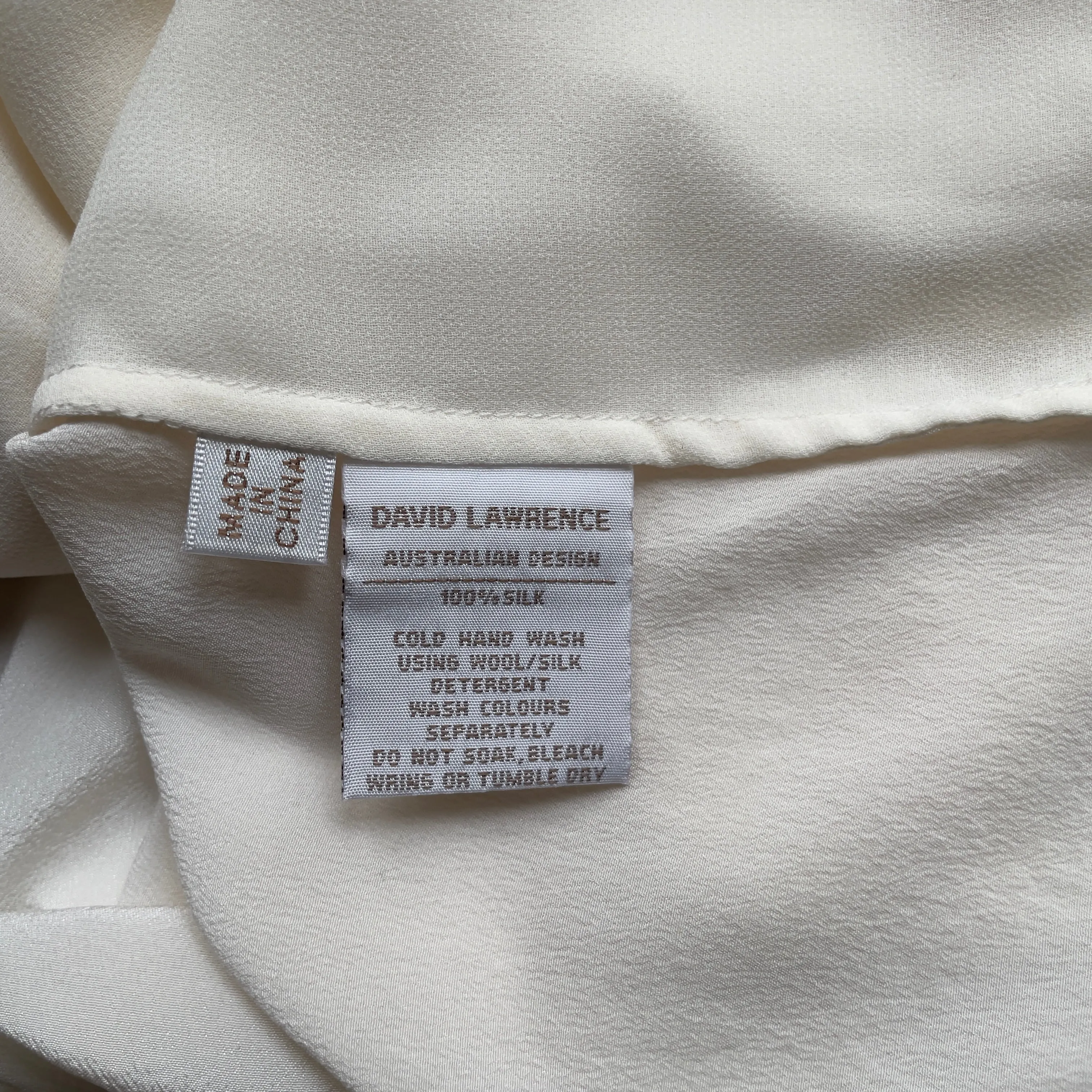 Pleated Off-White Silk Blouse