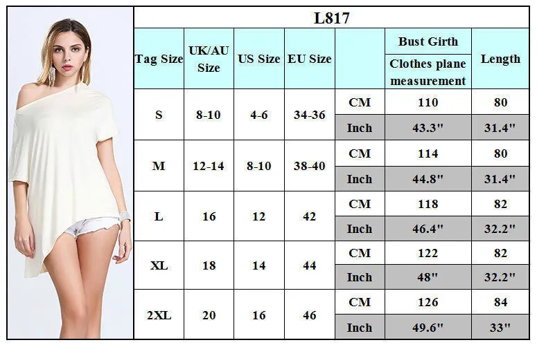 Plus Size Pure Color Irregular T-Shirt