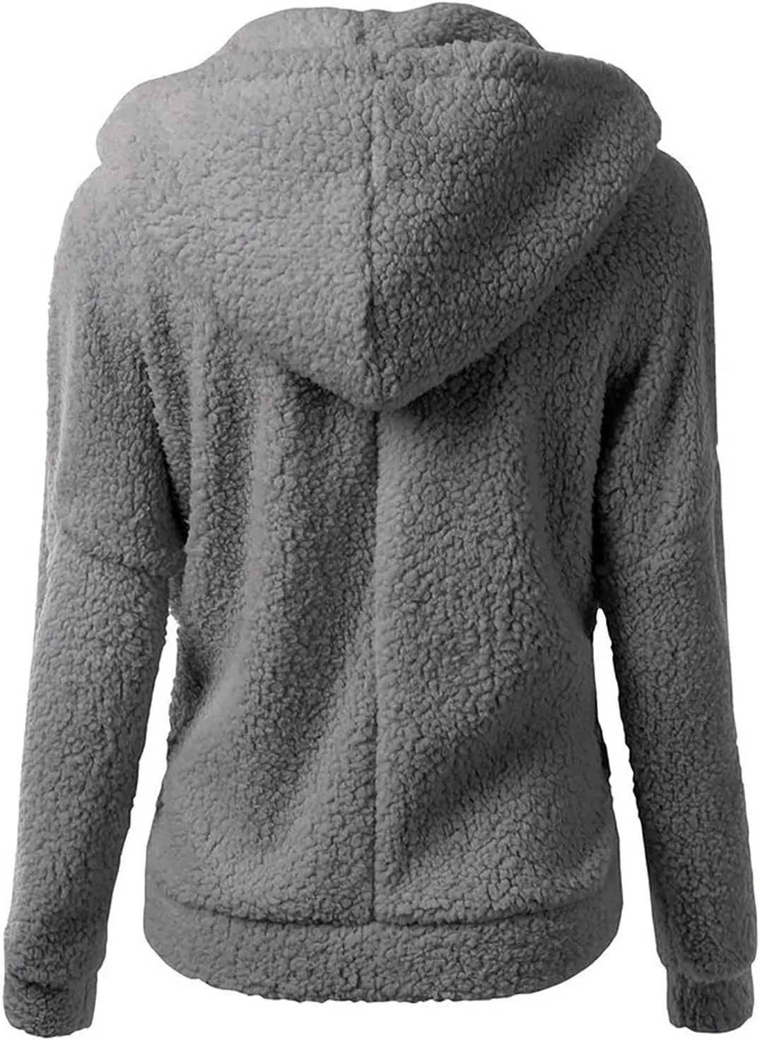 Plush Hoodie Long Sleeve Coats for Women Sweaters Solid Color Fleece Outerwear Pockets Hooded Pullover Cardigans