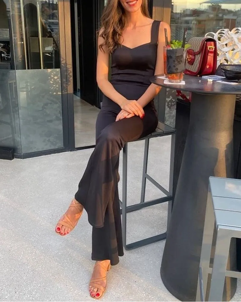 Pocket Detail Split Hem Jumpsuit