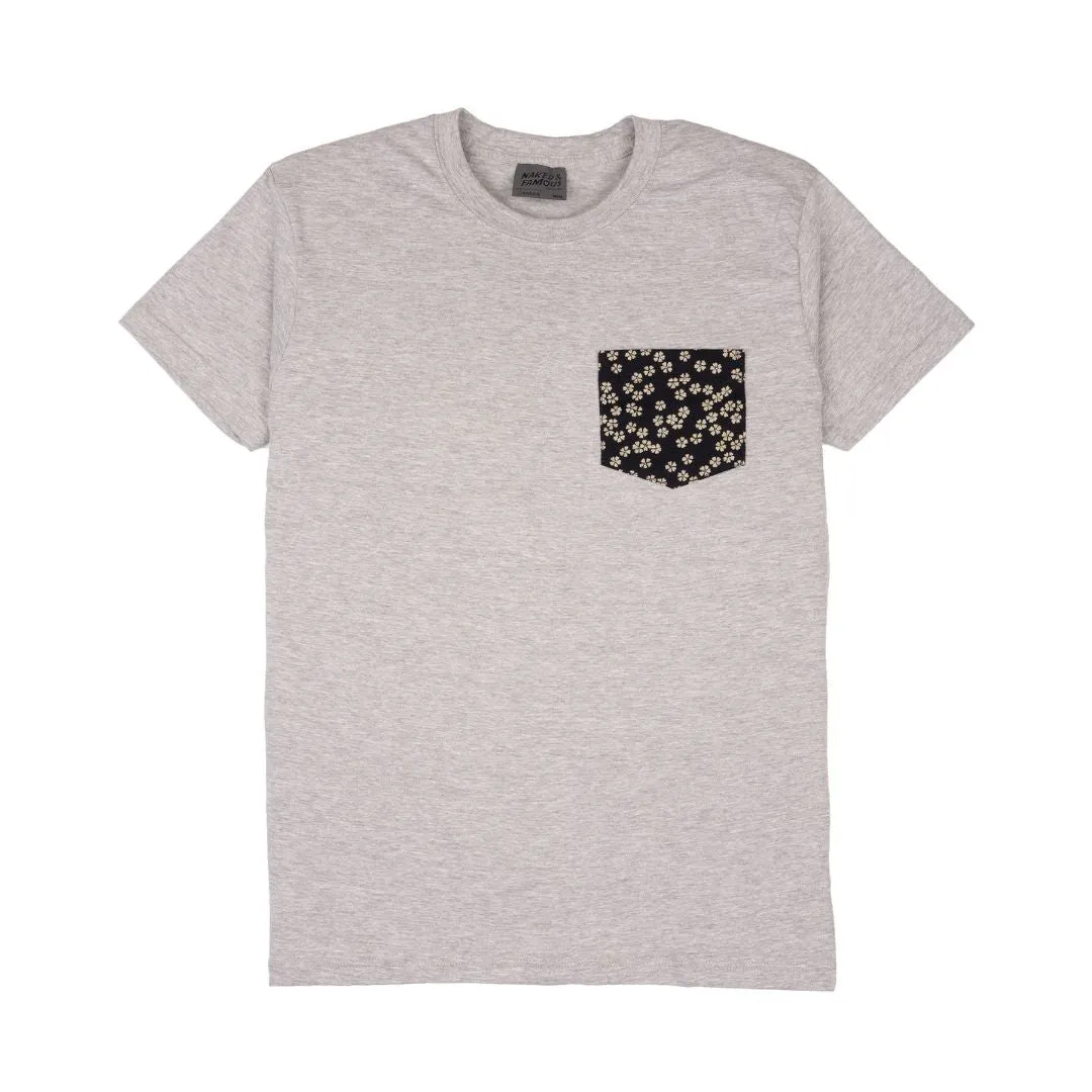 Pocket Tee (Heather Grey   Kimono Flowers)