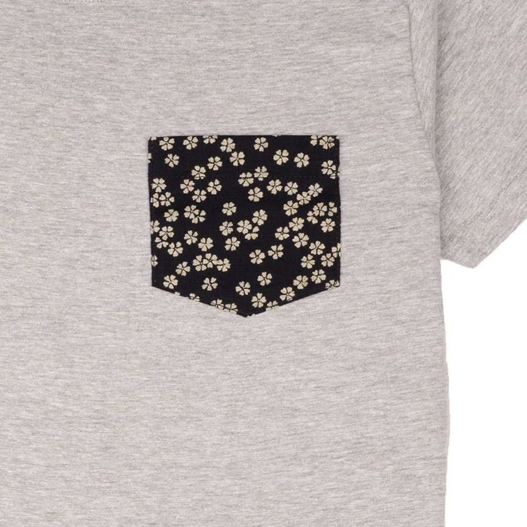 Pocket Tee (Heather Grey   Kimono Flowers)
