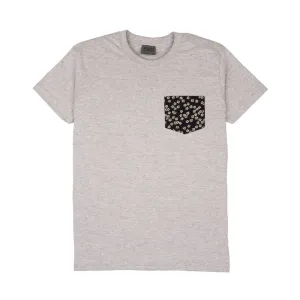 Pocket Tee (Heather Grey   Kimono Flowers)