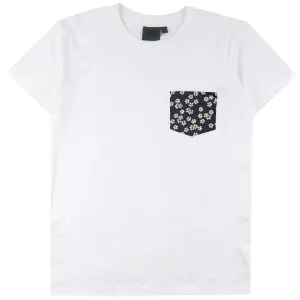 Pocket Tee (White   Kimono Flowers   Navy)