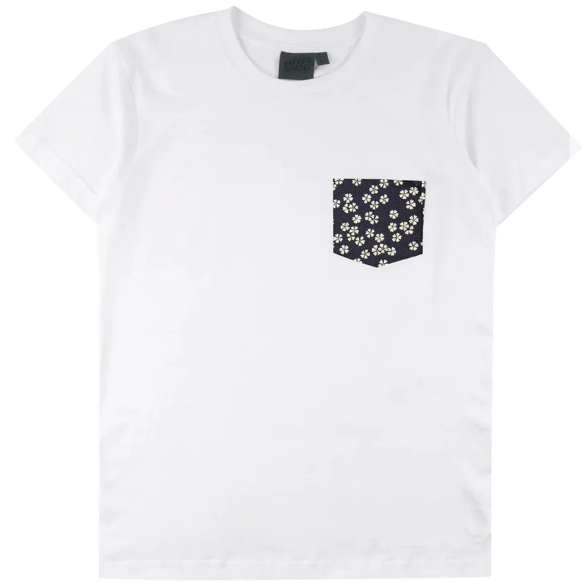 Pocket Tee (White   Kimono Flowers   Navy)