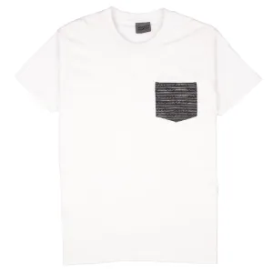 Pocket Tee (White   Slub Sashiko Denim)