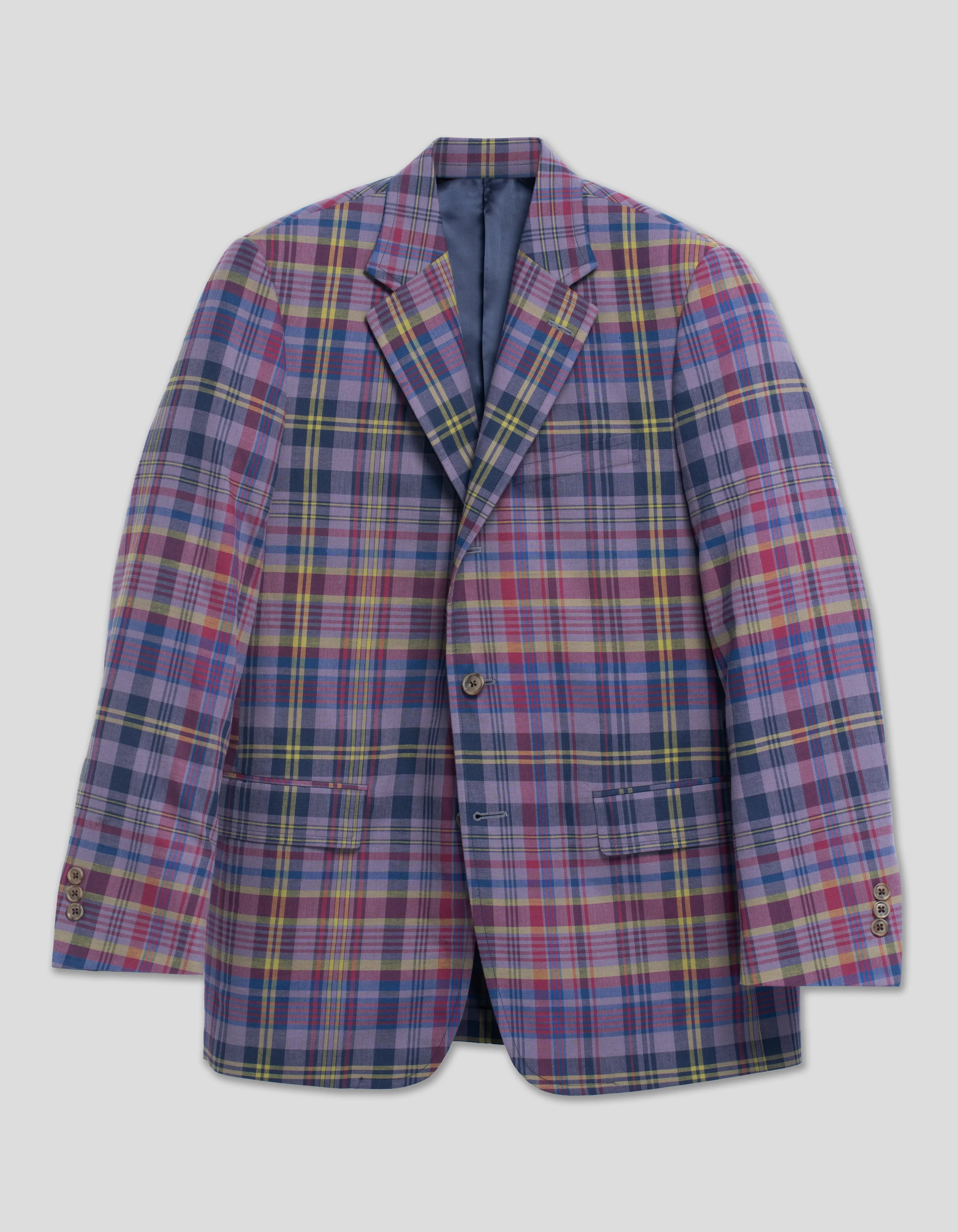 PURPLE TEA STAINED MADRAS SPORT COAT