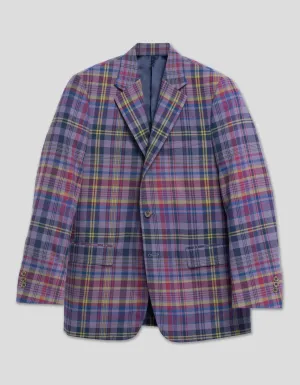 PURPLE TEA STAINED MADRAS SPORT COAT