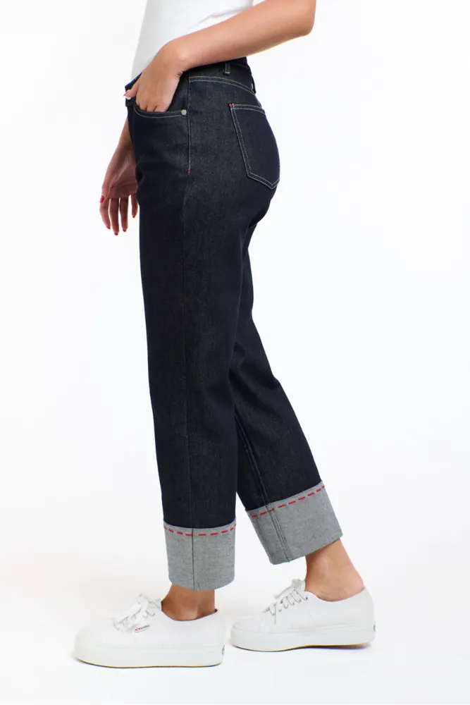 Red Stitch Dark Denim Jeans by 365 Days