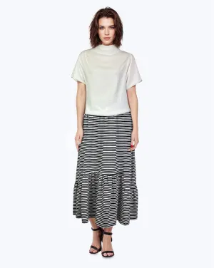 Ruffle Pannel Skirt D190756 Blue Stripe