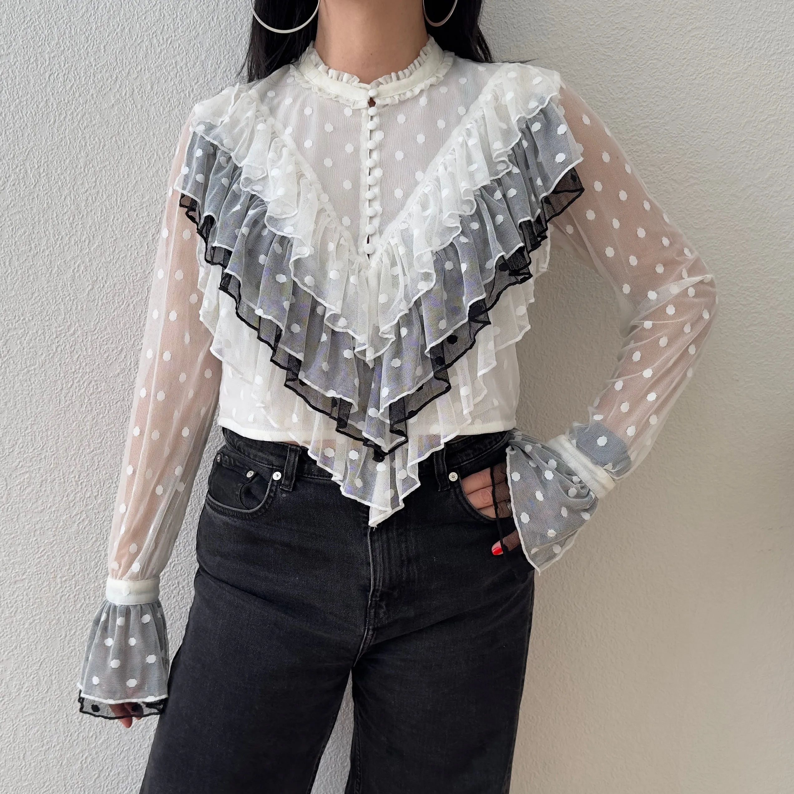 Ruffled Nylon Blouse - Birgitte Herskind