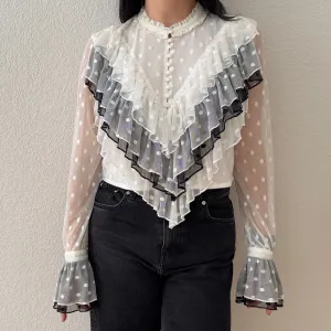 Ruffled Nylon Blouse - Birgitte Herskind